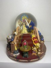 Disney Beauty and the Beast Snow Globe With Light Up Fireplace & Music WORKS