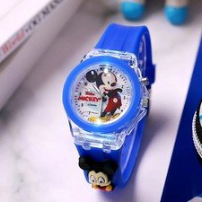 Disney Fashion Minnie Children's Watch Mickey Mouse Children's Flash Light Carto