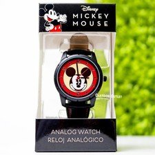 Disney Mickey Mouse Analog WristWatch Black Band Birthday Gift