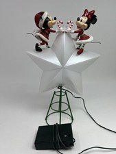 Disney Santa Mickey & Minnie Mouse Light-Up Christmas Tree Topper READ
