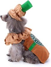Dog Costume Clothes Latte Coffee Dog Halloween Costumes for Small Medium Dogs, P