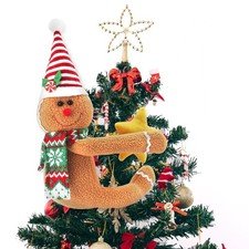 Gingerbread Man Christmas Tree Topper Hugger Star Plush Ornament Winter