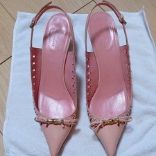 GUCCI Bamboo Pointed Toe Pumps Pink Size EU 34C / US 4 Vintage Used