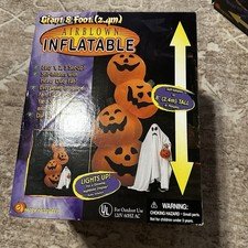 Halloween Inflatable Pumpkins Gemmy Giant 8FT Airblown Yard Vtg 2002 SEALED