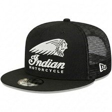 Indian Motorcycle Script Logo Snapback Hat Adjustable Mesh Trucker Cap