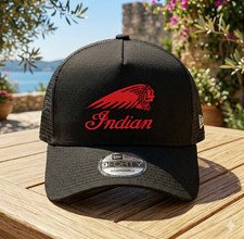 Indian Motorcycle Trucker Hat Embroidered Mesh Snapback Adjustable Cap