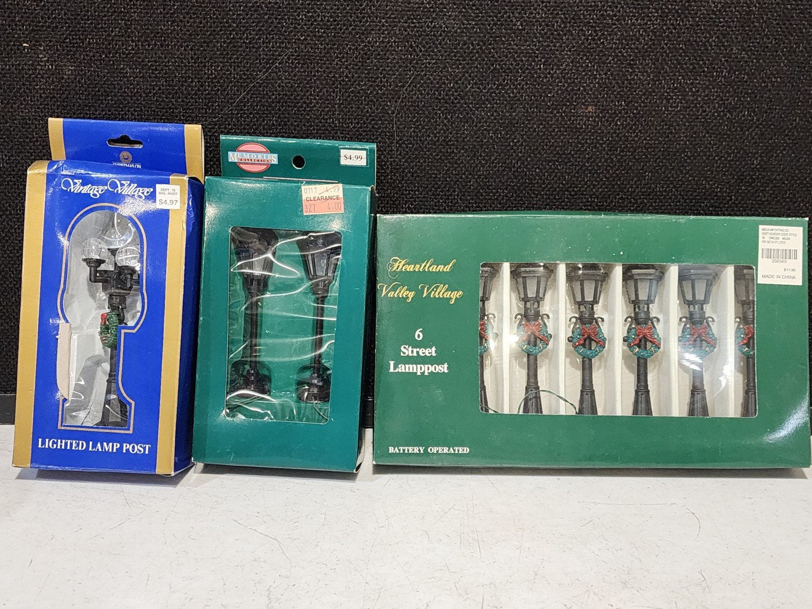 LOT OF 9- NEVER USED Victorian Light Lamp Posts Christmas Santa Village