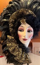 Mask Porcelain Wall Hanging Decoration 20" x 10" BEAUTIFUL LOOK AT PHOTOS CAREF