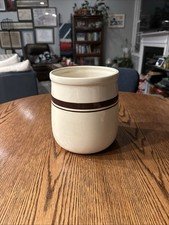 McCoy Pottery Cookie Jar Canister Brown Striped 8” No Lid Farmhouse