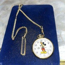 Mickey Mouse Pocket Watch Lorus 1990s Walt Disney Needs Battery
