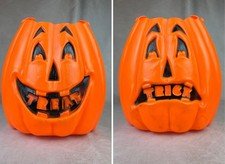 RARE Vintage Double Sided Pumpkin Pail Halloween Pumpkin Blow Molds General Foam