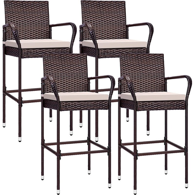 Stylish Wicker Barstools with Cushions