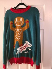 Tipsy Elves Men’s XL Knit Crewneck Pullover Sweater Christmas Gingerbread