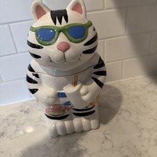 Tropical Cat Cookie Jar