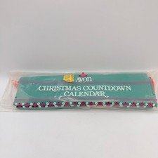 Vintage 1987 Avon Christmas Countdown Calendar Teal Green Cotton Mouse Wall Hang