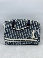 Vintage 2000s Christian Dior Navy Trotter Oblique Satchel Bag Galliano 1 Patch