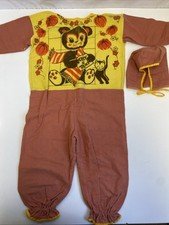 Vintage 50s-60s Cloth Halloween Costume- Trick or Treat Bear & Cat With Hat