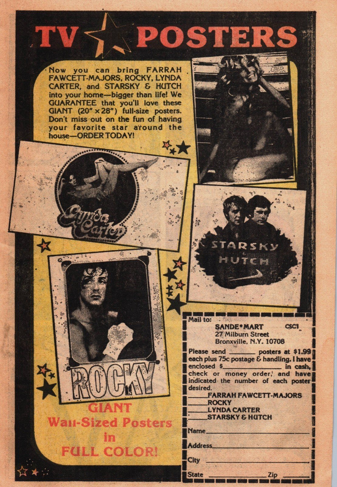 VINTAGE ADVERTISING GIANT WALL-SIZED POSTERS IN FULL COLOR BY MAIL ORDER 1977