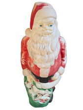 Vintage blow mold Santa Claus 46 in w/ faded paint/cracks