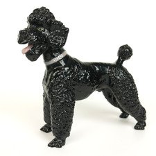 Vintage Breyer Poodle #67 Glossy Black Dog Figurine 9" Stamp Green Eyes 1960s