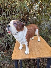 Vintage BREYER St. Bernard Dog Model #328 Molded Plastic 7" Tall Figure 1980s
