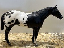 Vintage Breyer Traditional Horse Black And White Stud Spider Appaloosa