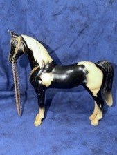 Vintage Breyer Western Horse-Black and White Pinto Coat-Chain Bridle