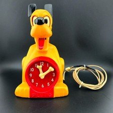 Vintage Disney Pluto Animated Clock Allied 1950’s Read