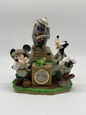 Vintage Disney’s Animal Kingdom Desk Clock Figurine Mickey Goofy Rafiki AS-IS