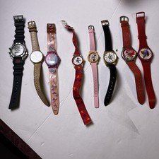 Vintage Disney Watches + More Retro Style Huge Lot Of 8 - *They Need Batteries*
