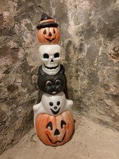 Vintage Empire Halloween Totem Pumpkins Ghost Cat Skull 32 inch Lighted Blowmold