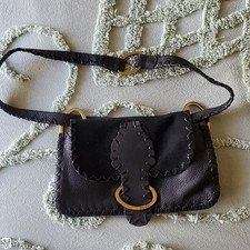 Vintage Gucci Suede Whipstitch Shoulder Bag with GHW Y2K Mint Condition