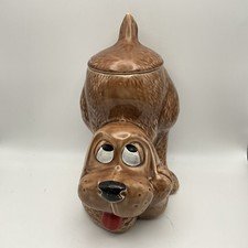Vintage McCoy Cookie Jar The Thinking Dog 1970s No.0272 USA Brown Color 11” Tall