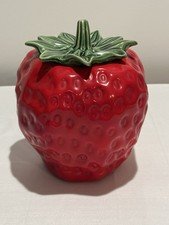 Vintage McCoy USA Pottery Large Red Strawberry Cookie Jar #203