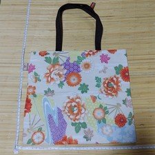 Vintage Sanko sen kimono bag with floral pattern made in Japan