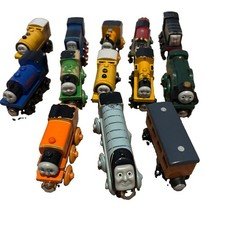 Vintage Thomas The Train Wooden Mixed Lot of 13 Cars / Engines Vtg SEE PHOTOS