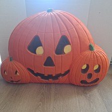 Vintage Union Products Don Featherstone Blow Mold - Halloween Pumpkin Trio