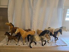 Vtg 1960's Breyer Horse models-Lot of 8 traditional size 12x9 (7) and one foal