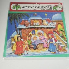 Vtg Caltime Christmas Advent Calendar Baby Jesus Animals NIP Nativity England