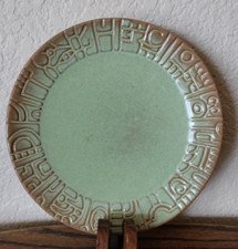Vtg Frankoma Pottery Bread Butter / Salad Plate 7" Mayan Aztec Prairie Green 7G