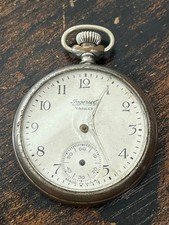 Vtg Yankee Ingersoll Pocket Watch USA 50mm (Movement Works) NO HANDS FOR PARTS