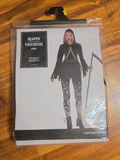 Womens Reaper Halloween Costume Goth Hooded Tunic & Leggings Adult Small 2-4 NEW