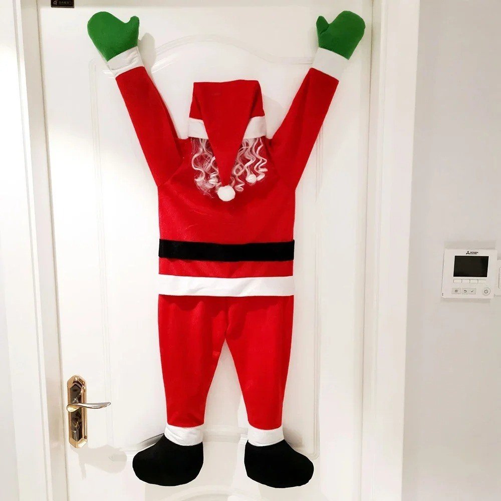 1.7M Climbing Santa Claus Plush Decoration Hanging Christmas Window Roof Gift