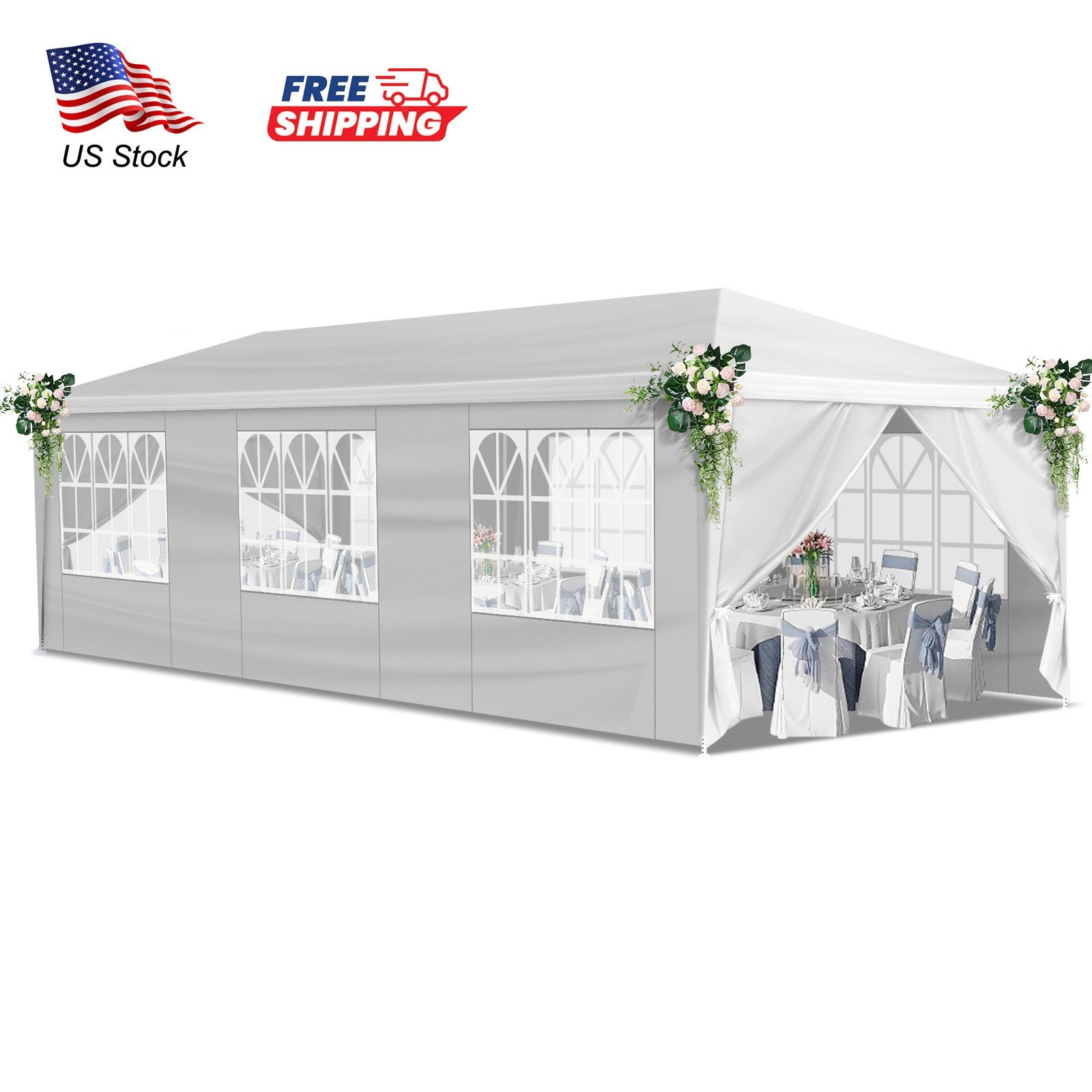 10x30ft Outdoor Party Tent Removable Wall Waterproof Canopy Patio Wedding Gazebo
