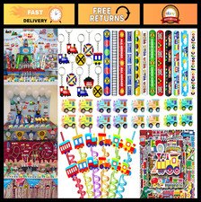 122PCS Train Party Favors Set | Birthday Decorations, Pull-Back Toys, Stickers &
