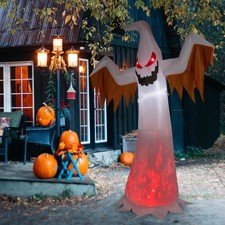 12FT Halloween Inflatable Towering Terrible Spooky Ghost W/Build-in LED Light
