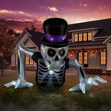 15' Pre-Lit Giant Skeleton Airblown