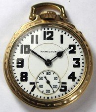 1930 Hamilton 992 16s 21j RAILROAD GRADE LS Gold Filled Pocket Watch - Runs