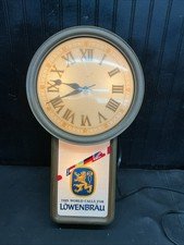 1987 LOWENBRAU BEER ELECTRIC LIGHTED ROMAN NUMERAL WALL CLOCK