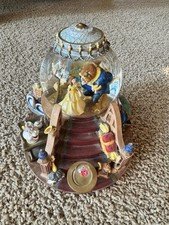 1991 Disney Beauty And The Beast Snow Globe - Works W Stickers On Bottom Vintage
